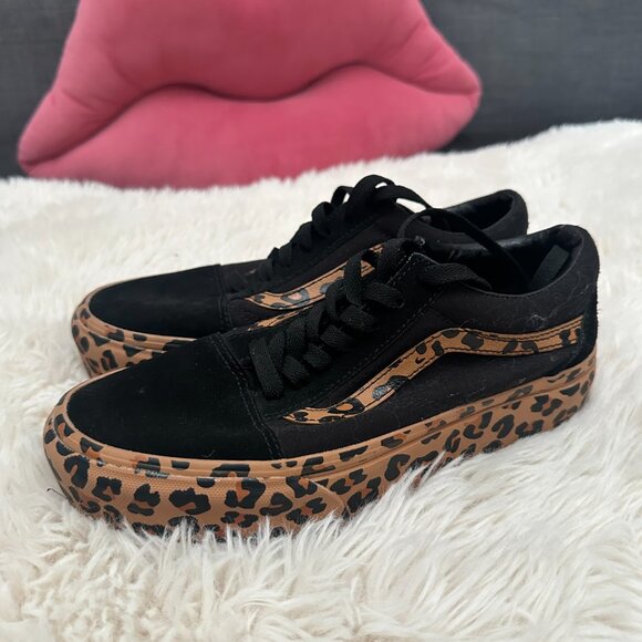 Vans Black Leopard Sole Sneakers - Picture 3 of 5
